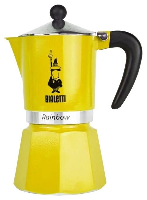 Гейзерная кофеварка Bialetti Rainbow, 270 мл, 250 мл, желтый