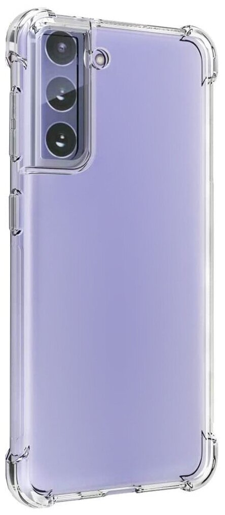 Противоударный силиконовый чехол для телефона Samsung Galaxy S21 Plus / Ударопрочный чехол для смартфона Самсунг Галакси С21 Плюс / Прозрачный