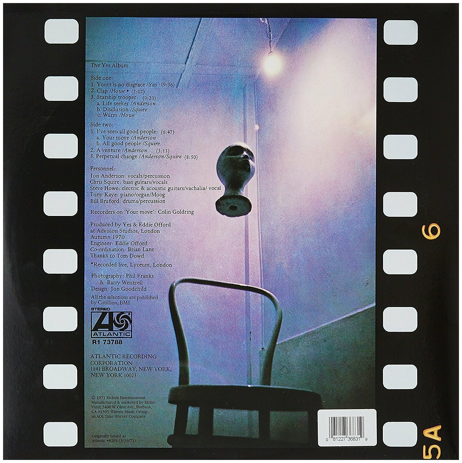 Yes The Yes Album Виниловая пластинка Warner Music - фото №2