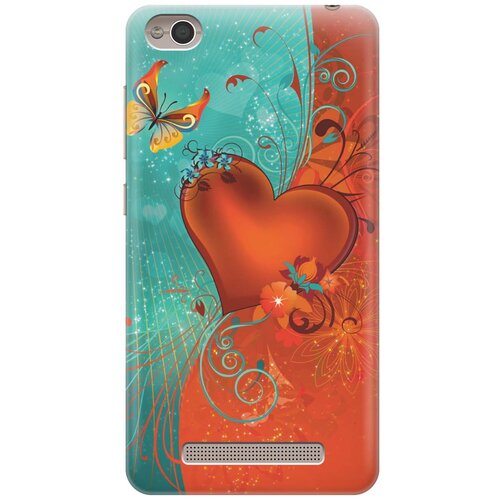 фото Cиликоновый чехол на xiaomi redmi 4a / сяоми редми 4а с принтом "сердце и бабочка" gosso