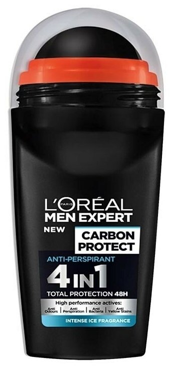 L'Oreal Paris Антиперспирант-ролик Men Expert Carbon Protect 4 In 1, 50 мл