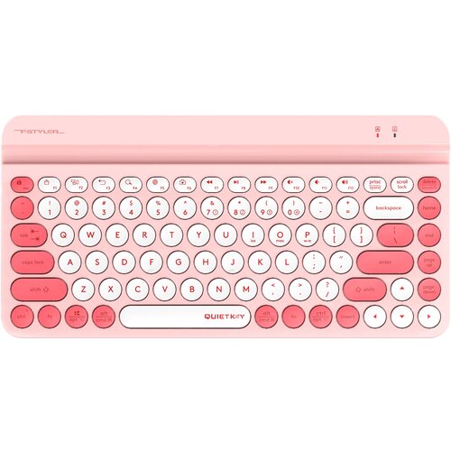 Клавиатура A4TECH Fstyler FBK30, USB, Bluetooth/Радиоканал, розовый [fbk30 raspberry]