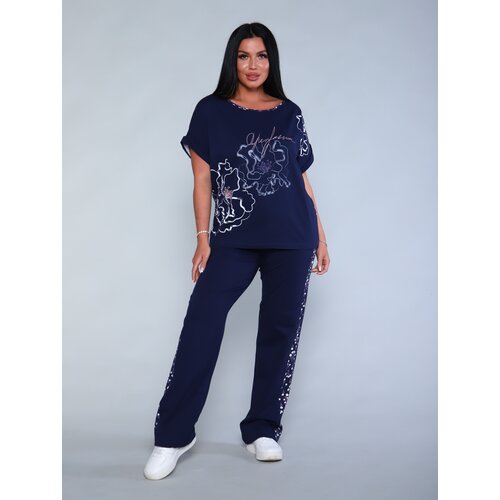 Комплект Ninel, брюки, футболка, размер 50, синий