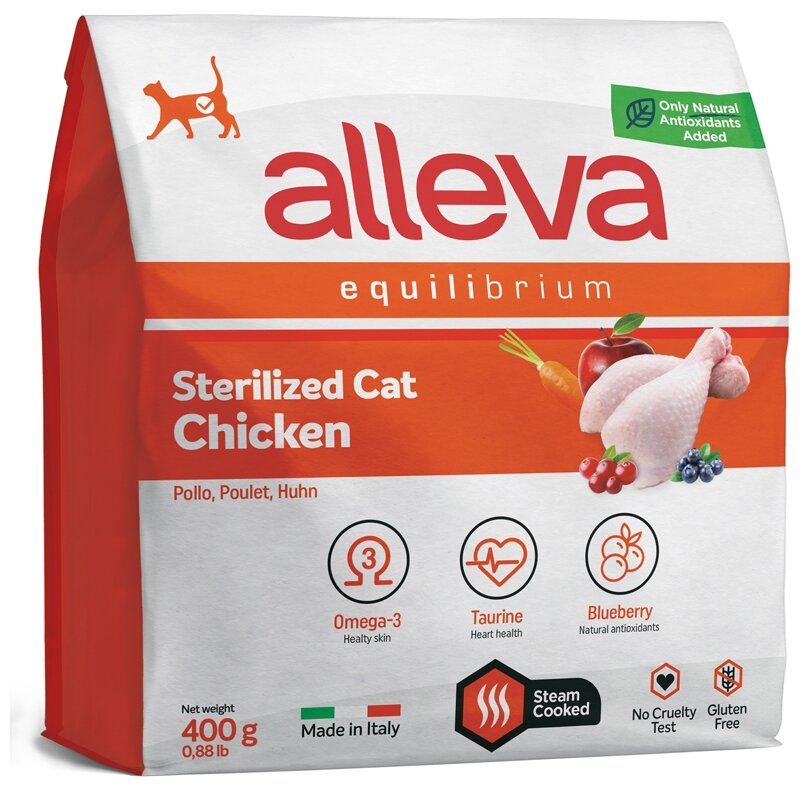 Alleva Equilibrium Chicken Sterilized Cat Kg 0.400 - фотография № 1