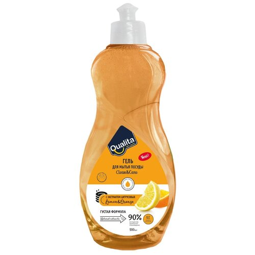 Qualita Гель для мытья посуды Lemon  & Orange, 0.5 л