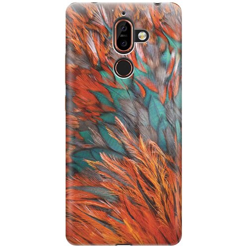 фото Cиликоновый чехол на nokia 7 plus / нокиа 7 плюс с принтом "разноцветные перья" gosso