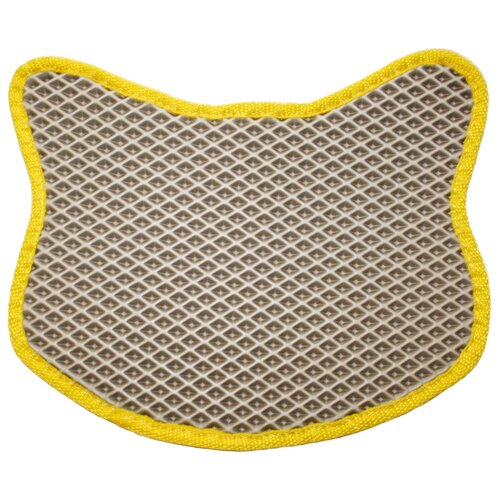 Коврик Kitty Medium под миску и/или лоток домашних животных (42х30) с желтым кантом