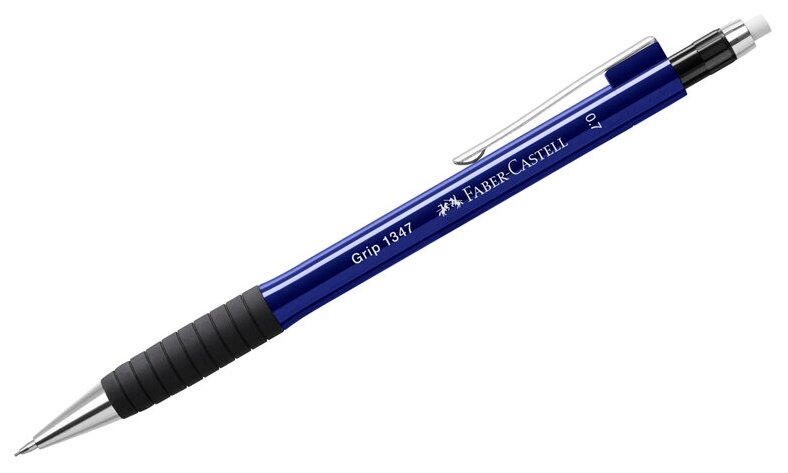 Карандаш механический Faber-Castell "Grip 1347" В, 0,7мм, грип, с ласт., автоподача грифеля, темно-синий