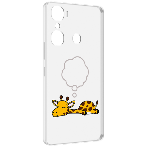 Чехол MyPads спящий-жираф детский для Infinix Hot 12 Pro задняя-панель-накладка-бампер