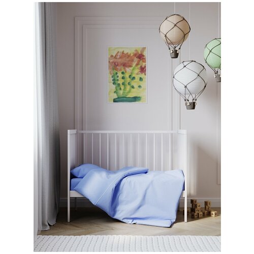 фото Комплект постельного белья в кроватку plain blue cloud factory