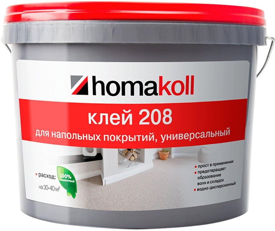 Клей акриловый для гибких напольных покрытий Homa Homakoll 208 14 кг