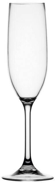 Бокалы для шампанского прозрачные нескользящие, без надписей, 7,5х25 см, 6 шт (10257909)
