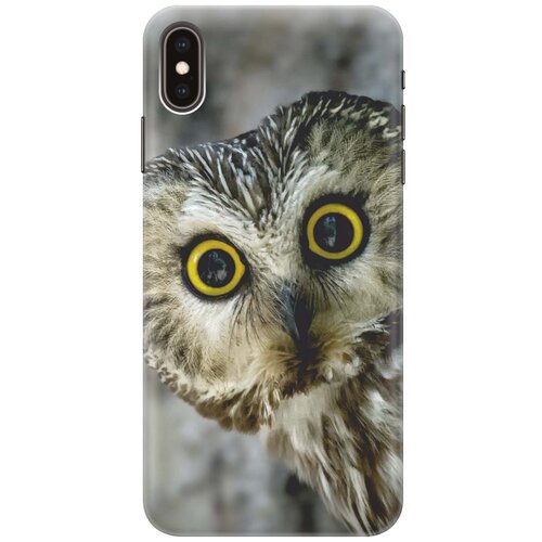 фото Re:paчехол - накладка artcolor для apple iphone xs max с принтом "удивленная сова"