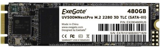 SSD диск Exegate UV500MNextPro 480 Gb M.2 2280 3D TLC (SATA-III)