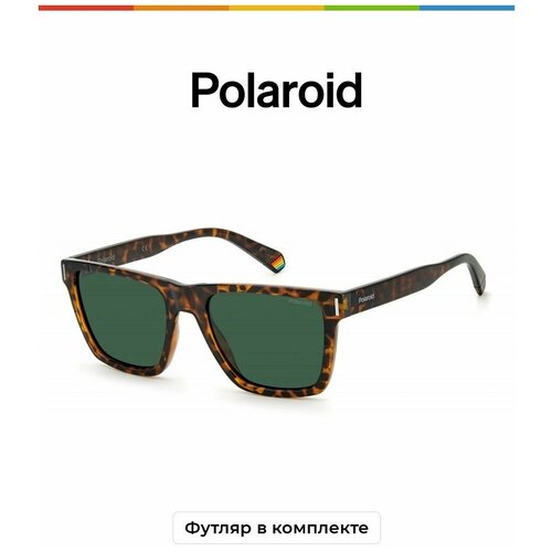 Солнцезащитные очки Polaroid Polaroid PLD 6176/S 086 UC PLD 6176/S 086 UC, коричневый, зеленый