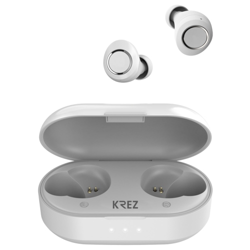 Беспроводные наушники KREZ BassBuds, white