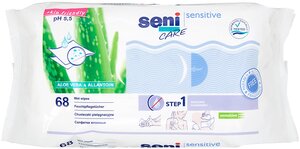 Влажные салфетки Seni Care Sensitive Алоэ Вера и Аллантоин