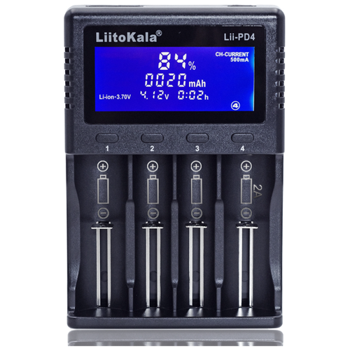 Зарядное устройство LiitoKala Lii-PD4 4 new new liitokala lii s8 lii 500 lii 500s lii 600 lii 402 lii pd4 lcd 3 7v 1 2v 18650 26650 16340 14500 10440 18500 battery