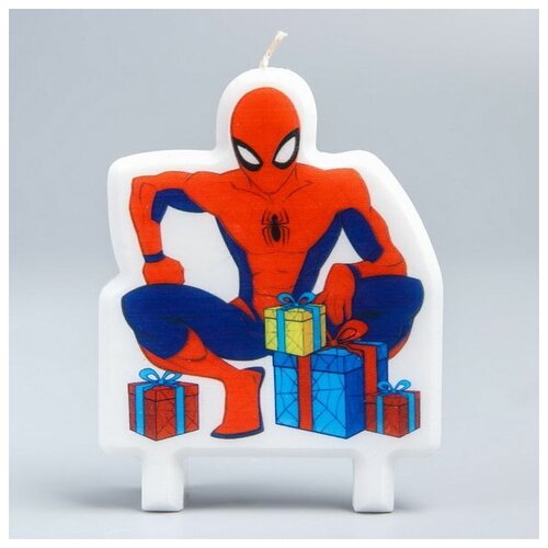Свеча в торт "Подарки от Человека-Паука", Спайдермен, 78 x 100 мм