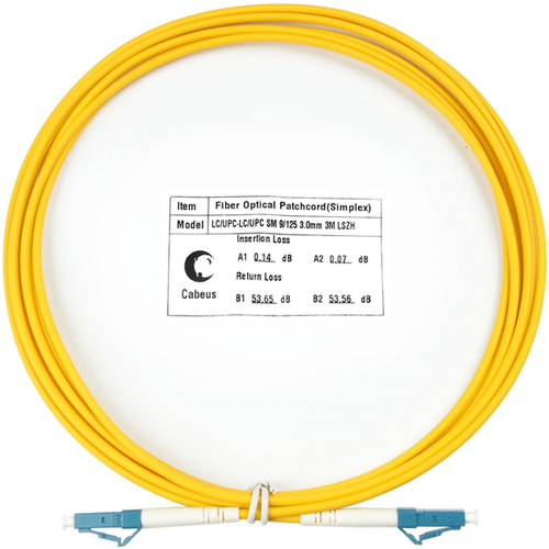 Cabeus FOP(s)-9-LC-LC-3m Шнур оптический simplex LC-LC 9/125 sm 3м LSZH (FOP(s)-9-LC-LC-3m) оптический патч корд cabeus fop d 9 lc lc 1m 7343c