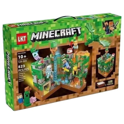 Конструктор Майнкрафт, LKT 123-223 Minecraft, 823 деталей, кубы с LED подсветкой