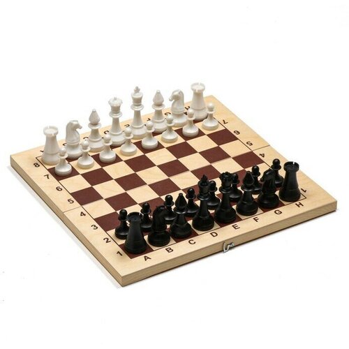 Шахматы турнирные, доска дерево 43 х 43 см, фигуры пластик, король h-10.5 см 1 набор