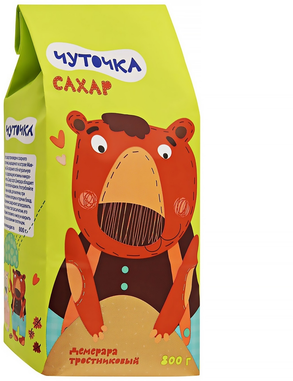 Сахар Чуточка Тростниковый 800г - фото №3