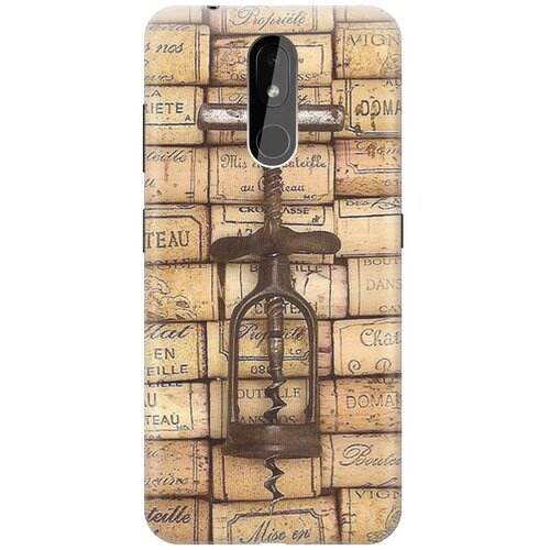 фото Re:paчехол - накладка artcolor для nokia 3.2 (2019) с принтом "штопор и вино"