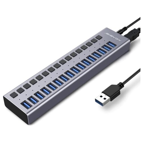 Хаб Acasis USB 30 HUB With Individual Power Switches 12V 75A HS-716MG 16 портов серый 1250000₽