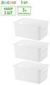 Корзинка / коробка для хранения / 3 шт Береста 3 л 23,5х17,3х10,5 см EL Casa, цвет белый, набор