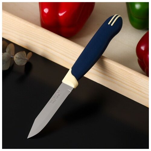 Tramontina Нож кухонный Tramontina Multicolor, для овощей, лезвие 7,5 см, цвет синий