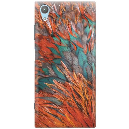 фото Cиликоновый чехол на sony xperia xa1 plus / сони иксперия ха1 плюс с принтом "разноцветные перья" gosso