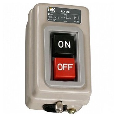 Выключатель кнопочный ВКИ мм 400В, IP40, Красный+черный | код. KVK10-06-3 | IEK (2шт. в упак.)