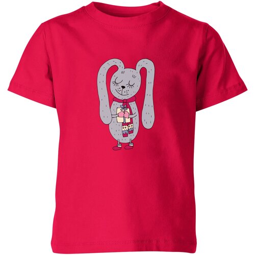 мужская футболка милый заяц с подарком s синий Футболка Us Basic, размер 4, розовый