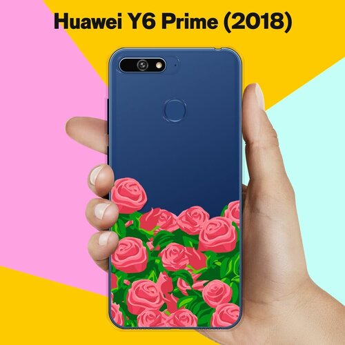 Силиконовый чехол Розы на Huawei Y6 Prime (2018) силиконовый чехол модные таксы на huawei y6 prime 2018