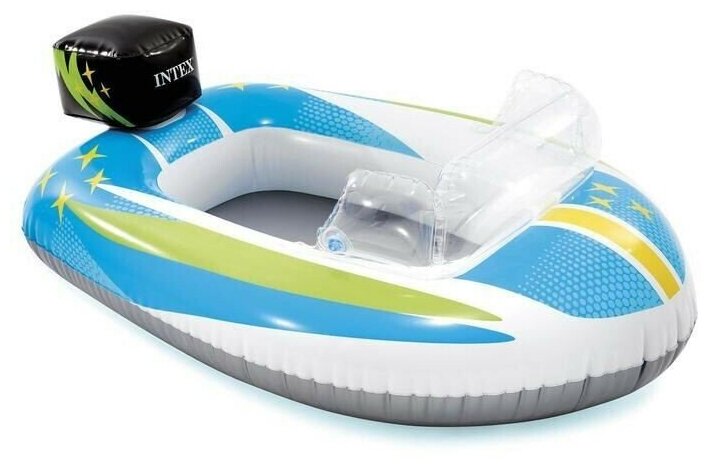 Плот-лодка надувной INTEX Pool Cruisers Бело-сине-зеленая лодка