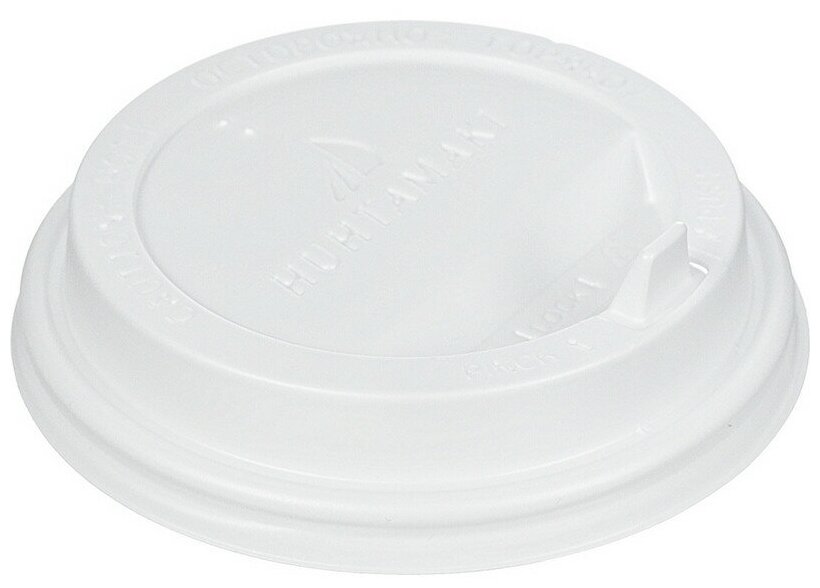 Крышка для стакана пластиковая с клапаном D=90мм, бел,100шт./уп. - фотография № 1