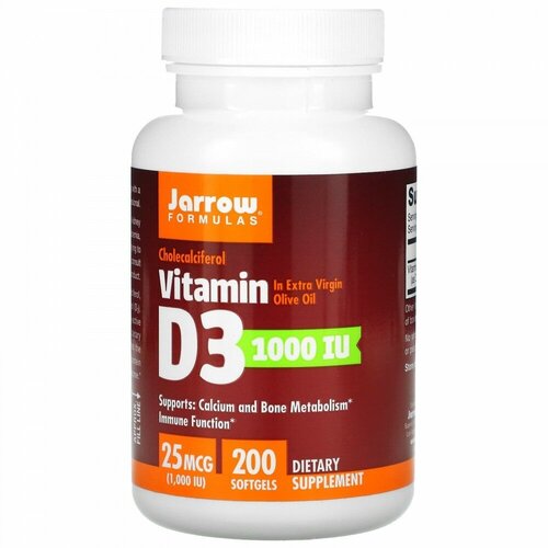Jarrow Formulas Vitamin D3 1000 Iu 200 гелевых капсул