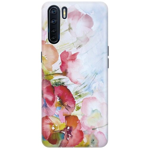 фото Cиликоновый чехол на oppo a91 / reno3 / оппо а93 / рено 3 с принтом "акварельные цветы" gosso