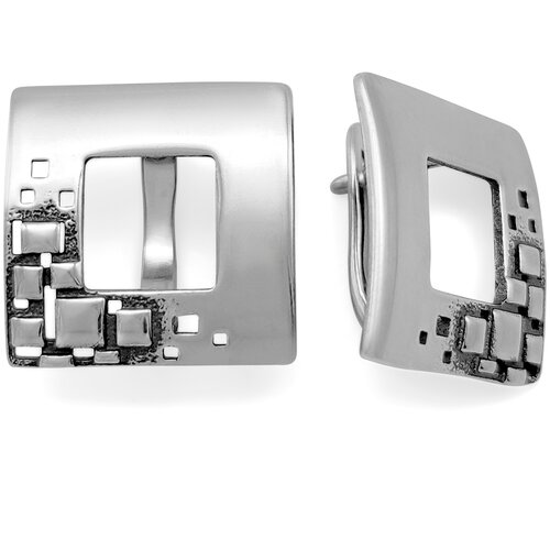 Серьги серебряные женские, серебро 925 пробы, ювелирное украшение Анкара, квадратные, необычные, модные, вечерние сережки, геометрия