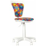 Детское кресло радом Ministyle GTS WHITE, обивка: текстиль, цвет: ткань-сетка кляксы spr-01 - изображение