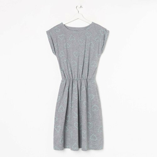 фото Платье kaftan, застежка отсутствует, короткий рукав, без карманов, размер 40-42, серый