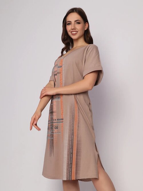 Платье Style Margo, размер 50, коричневый, бежевый