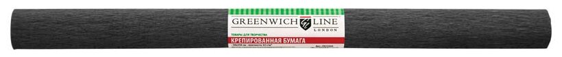 Бумага крепированная Greenwich Line, 50*250см, 32г/м2, черная, в рулоне, арт. 25084