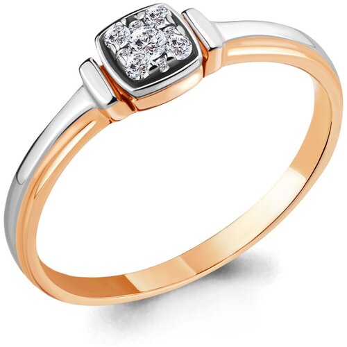 фото Золотое кольцо aquamarine 963686к с бриллиантом diamant-online