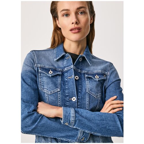 фото Куртка джинсовая женская, pepe jeans london, артикул: pl402011, цвет: синий (gv1), размер: xs