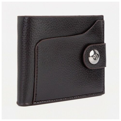 фото Кошелек , на магните, отделения для карт и монет, коричневый