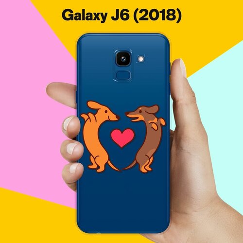 Силиконовый чехол Love Таксы на Samsung Galaxy J6 (2018) матовый soft touch силиконовый чехол на samsung galaxy j6 2018 самсунг джей 6 плюс с 3d принтом avo love черный