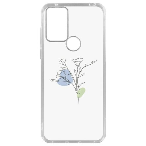 Чехол-накладка Krutoff Clear Case Эустома для TCL 306