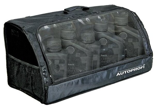 AUTOPROFI ORG-35 BK органайзер в багажник travel, брезентовый, с прозрачным клапаном, 70х32х30см, чёрный\